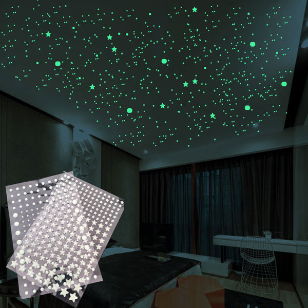 3D Bubble Luminous Stars Dots Wall Sticker - Beauti Homes