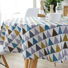 Linen Printing Tablecloth Round Table Cloth - Beauti Homes