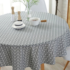 Linen Printing Tablecloth Round Table Cloth - Beauti Homes