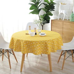 Linen Printing Tablecloth Round Table Cloth - Beauti Homes