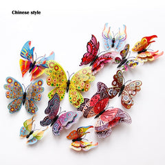 12Pcs Double layer 3D Butterfly Magnet Fridge stickers - Beauti Homes