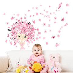 Floral Fairy Swing Wall Stickers - Beauti Homes