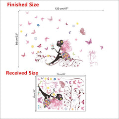 Floral Fairy Swing Wall Stickers - Beauti Homes