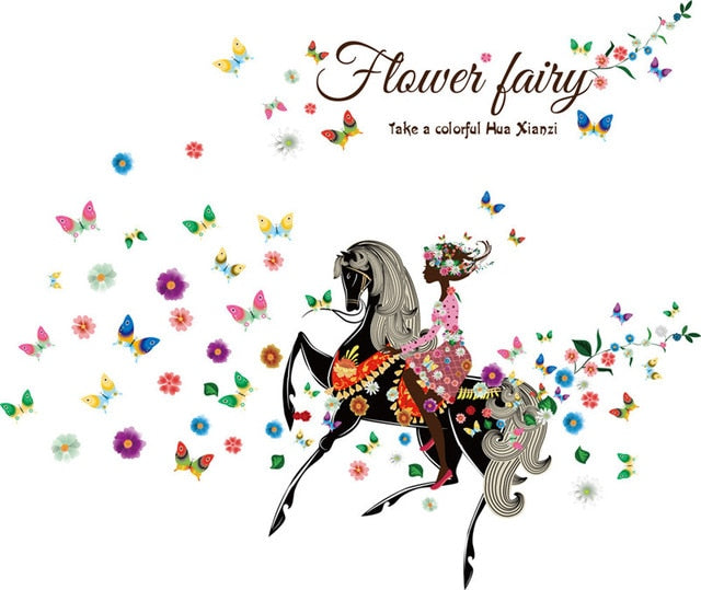 Floral Fairy Swing Wall Stickers - Beauti Homes