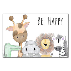 Be Happy Nursery Room Prints Painting On Canvas - Beauti Homes