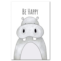 Be Happy Nursery Room Prints Painting On Canvas - Beauti Homes