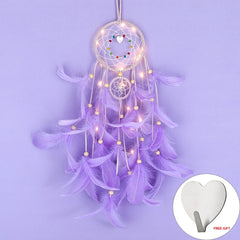 Led Handmade Feather Wall Dreamcatcher - Beauti Homes