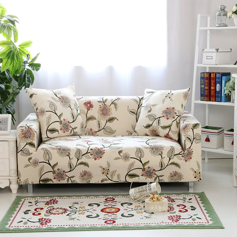 Floral Printing Stretch Elastic sofa cover cotton - Beauti Homes