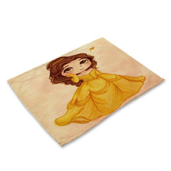 Cotton Linen Table Mat Cartoon Girls - Beauti Homes