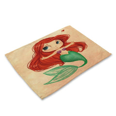 Cotton Linen Table Mat Cartoon Girls - Beauti Homes