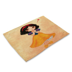 Cotton Linen Table Mat Cartoon Girls - Beauti Homes